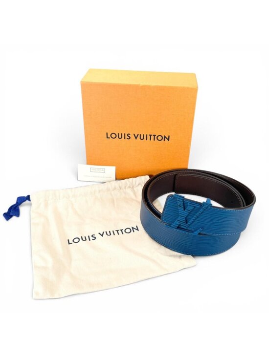 Louis Vuitton Ceinture LV Initial 40 Epi Leather Belt Blue Brown main image 13